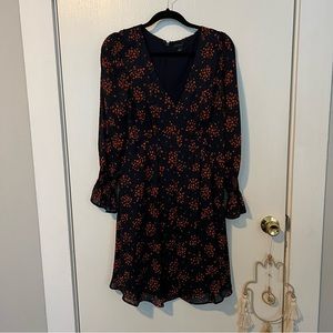 Dress - Blue & Red Floral Print (Ann Taylor)